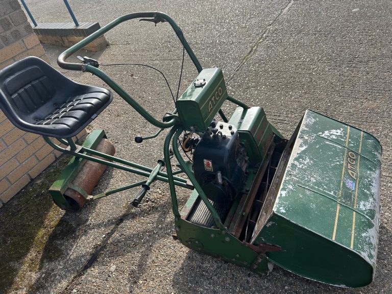 Atco Royale B24 with ride on attachment, in need of some TLC but still runs beautifully. 